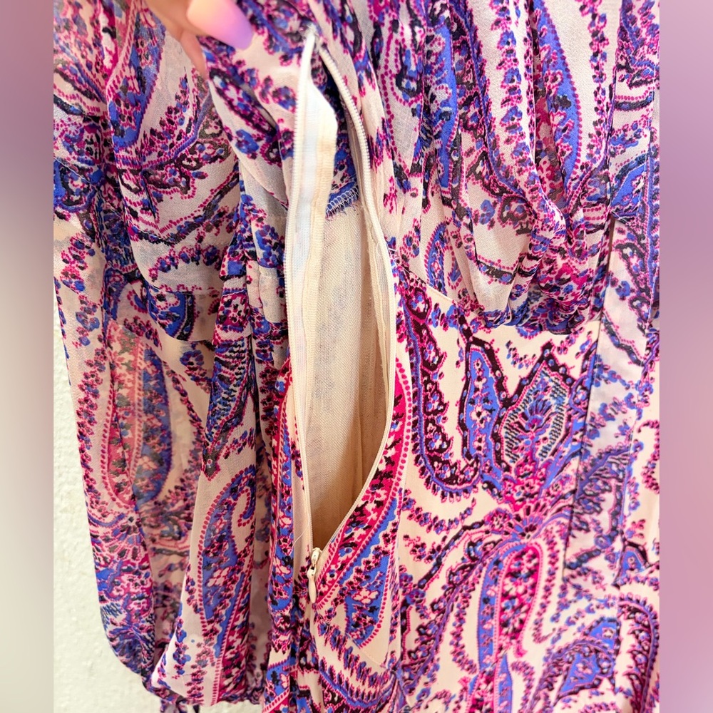 Free People Mirage Paisley Boho Maxi Dress Size 4 Small Western  Wedding Guest - Picture 10 of 12